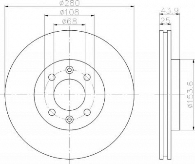 HELLA PAGID 8dd355102411 -  Тормозной диск